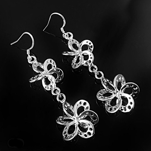 Jewelry - 925 Silver Butterfly Dangle Earrings